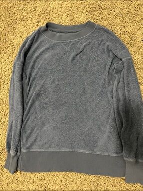 aerie deep blue Plush Crewneck Sweater